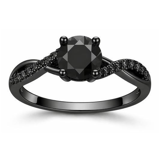 QueenaSolitiareBlackEngagementRingforWomenSterlingSilverCZGingerLyneCollection_BlackBlackStones-1