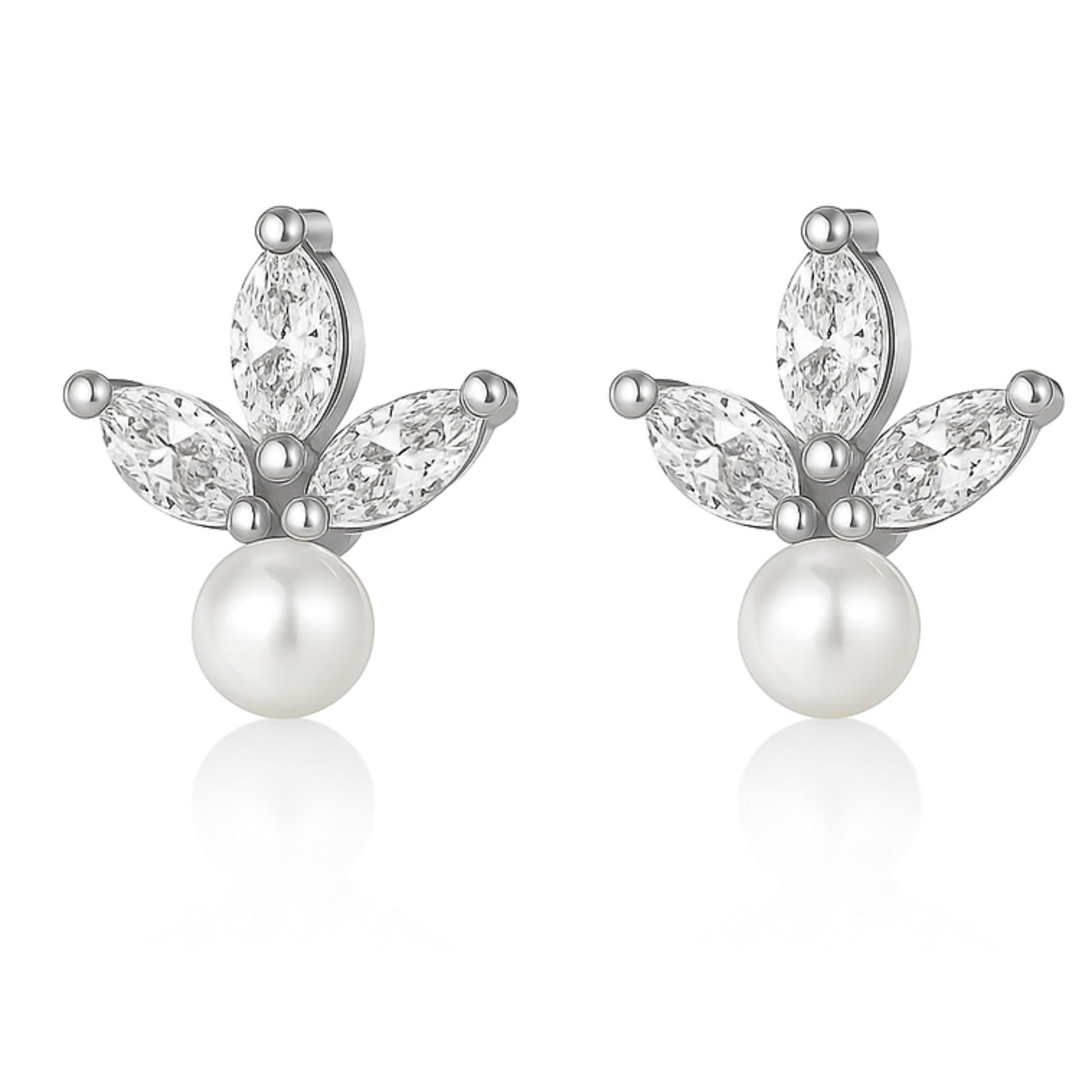 MarquiseCZFlatBackEarrings18gforCartilageHelixTragusLobeGoldPlatedSterlingSilver1pairbyGingerLyne_Gold-1