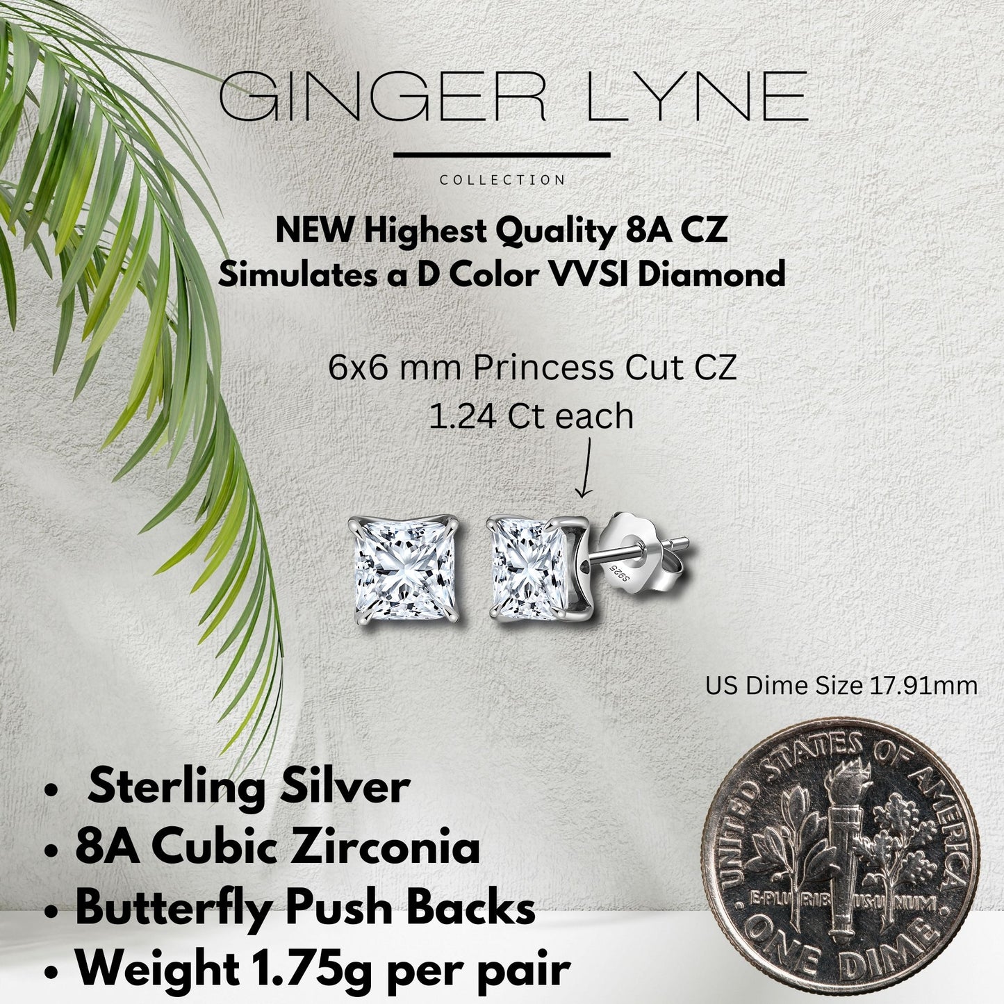 PrincessCutStudEarringsforWomen2.5ctSimulatedDiamondSterlingSilverGingerLyne_PrincessStud-4