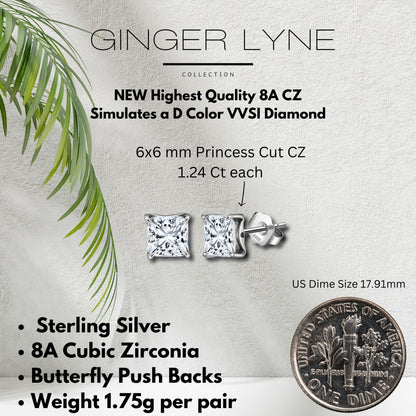 PrincessCutStudEarringsforWomen2.5ctSimulatedDiamondSterlingSilverGingerLyne_PrincessStud-4