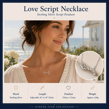 ScriptLoveNecklaceforWomenCZSterlingSilverPendantWithAdjustableChainbyGingerLyne_Silver-3