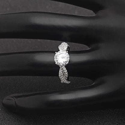 AndreaEngagementRingSterlingSilverTwist2CtCzWomensGingerLyneCollection_Silver-5