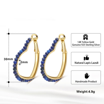 Heart Hoop Earrings for Women Garnet Gemstone Gold Sterling Silver Ginger Lyne Collection - Red