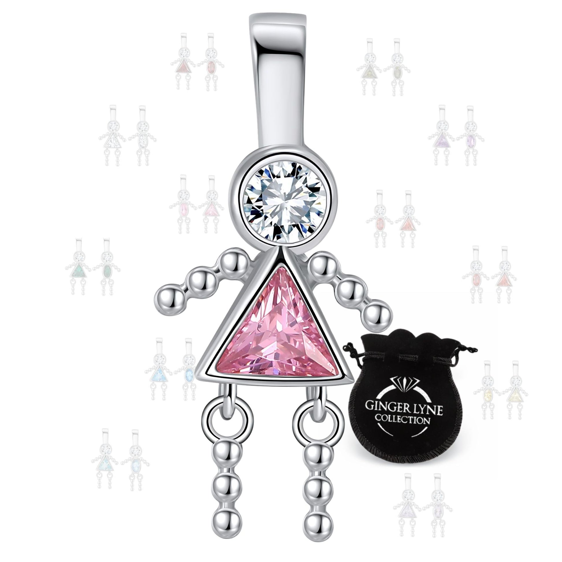BirthstoneFamilyPendantforMombyGingerLyneStainlessSteelCubicZirconiaCharmsForGrandmaNecklace_Female-October-Silver-1
