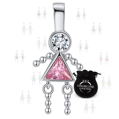 BirthstoneFamilyPendantforMombyGingerLyneStainlessSteelCubicZirconiaCharmsForGrandmaNecklace_Female-October-Silver-1