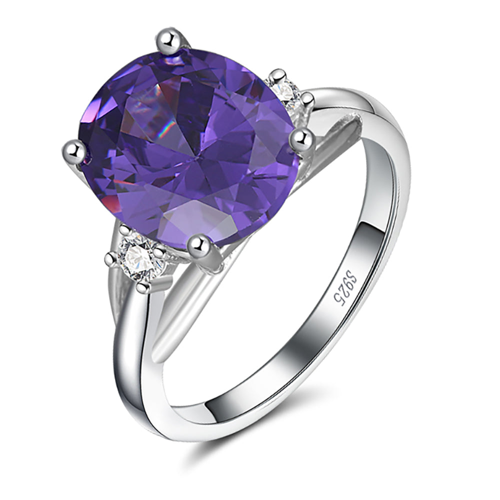 Statement Engagement Ring for Women Purple Cz Sterling Silver Ginger Lyne Collection