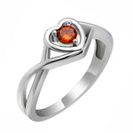 Load image into Gallery viewer, Christine Engagement Ring Promise Heart For Women Silver Cz Ginger Lyne Collection - January-Garnet Red,7
