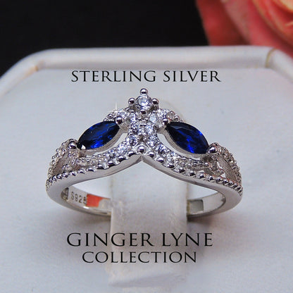 AnsleyAnniversaryRingSterlingSilverBlueCubicZirconiaGingerLyneCollection_Blue-2