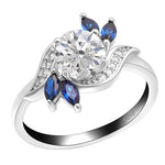Load image into Gallery viewer, Cherish Engagement Ring Sterling Silver Blue Marquise Women Ginger Lyne Collection - 6

