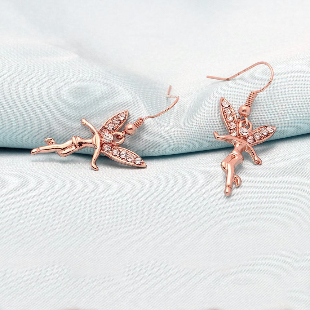 Fairy Crystal Wings Hook Earrings Girls Women Ginger Lyne Collection