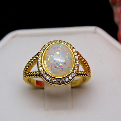 Lindsey Statement Ring Fire Opal Cubic Zirconia Womens Ginger Lyne Collection