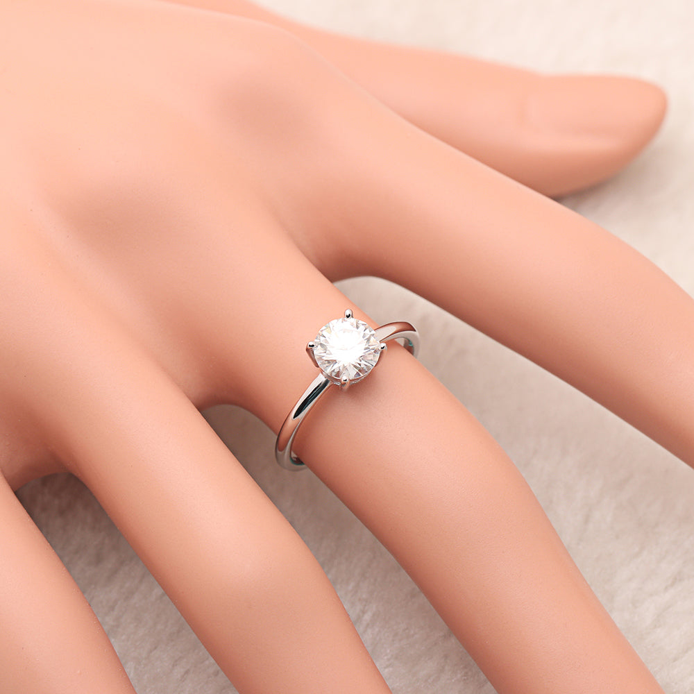 Eternal Love Solitaire Moissanite Engagement Ring Womens Ginger Lyne Collection