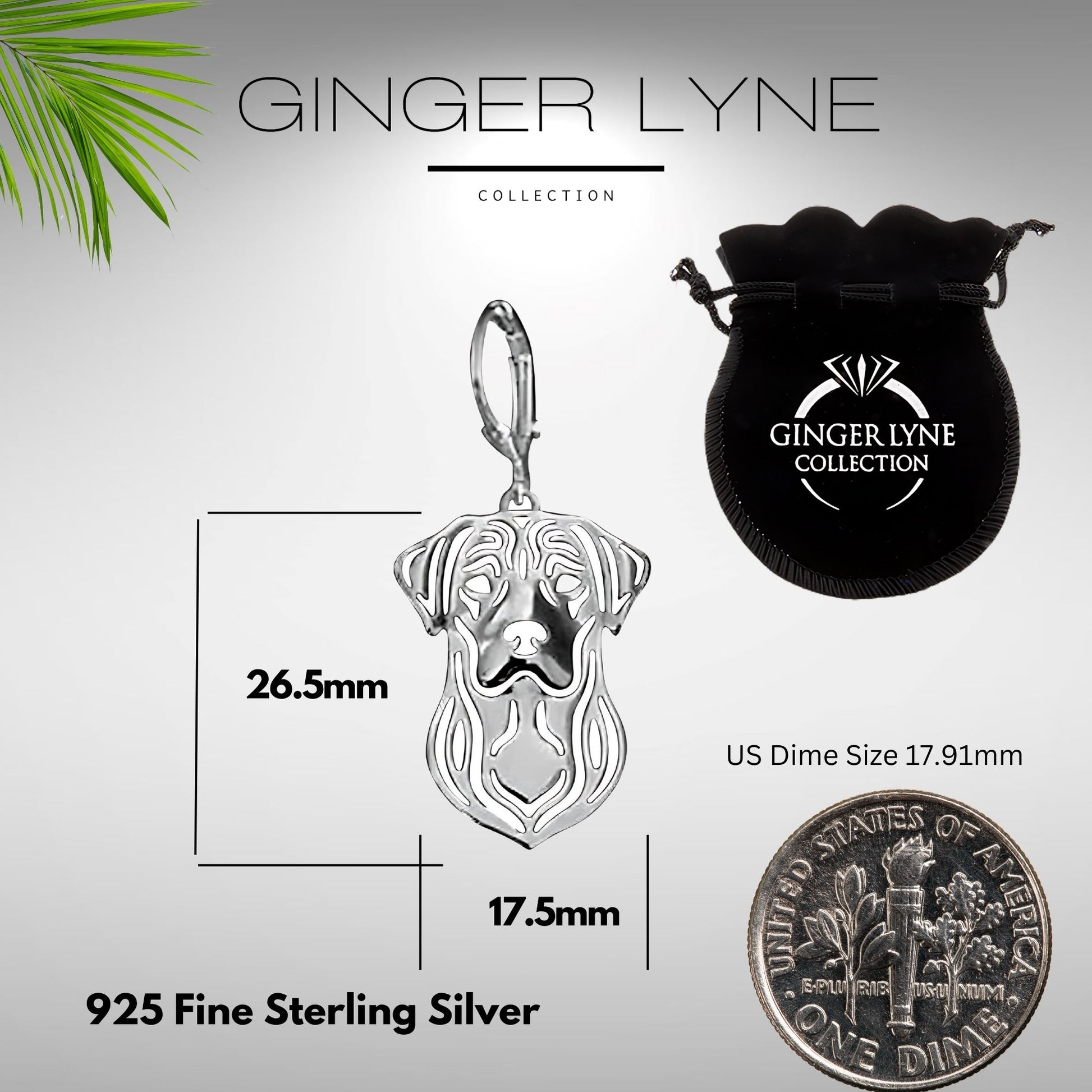 Labrador Retriever Lab Dog Necklace Sterling Silver Womens Ginger Lyne Collection - Dog Set