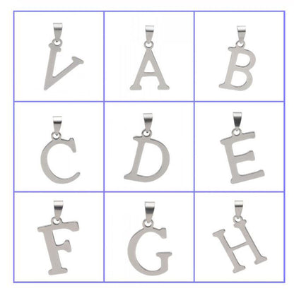 Initial Letter Pendant Necklace Stainless Steel Men Women Ginger Lyne Collection - G