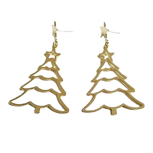 ChristmasTreeDangleEarringsWomensGoldToneStainlessSteelGingerLyneCollection_Gold-1