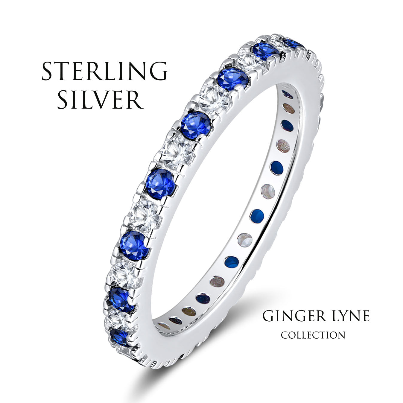 EternityBandWeddingRingforWomenBlueCzSterlingSilverGingerLyneCollection_Blue-3