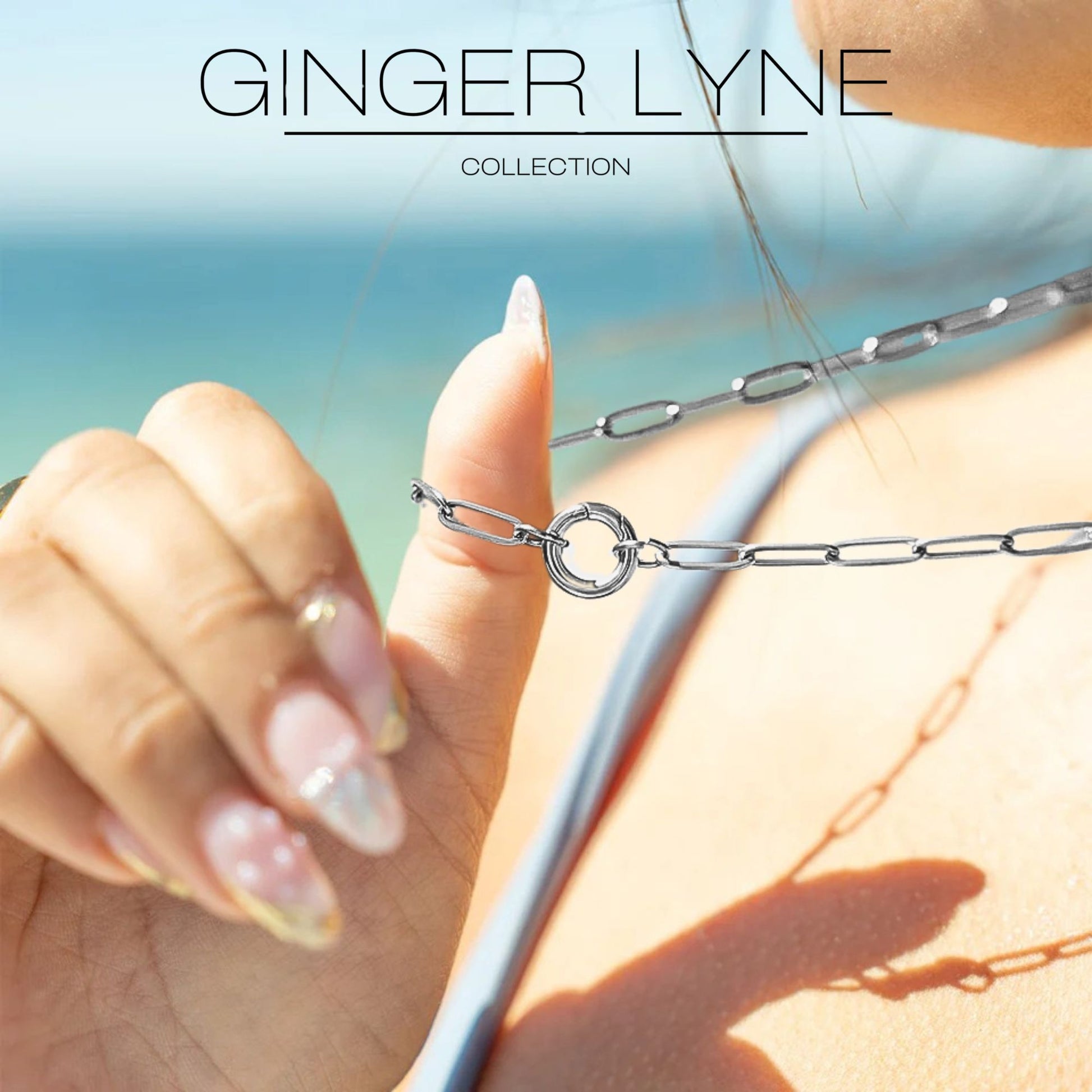 Carabiner Charm Necklace for Women Paperclip Chain Round Carabiner Holder Stainless Steel by Ginger Lyne - 12mm/Silver