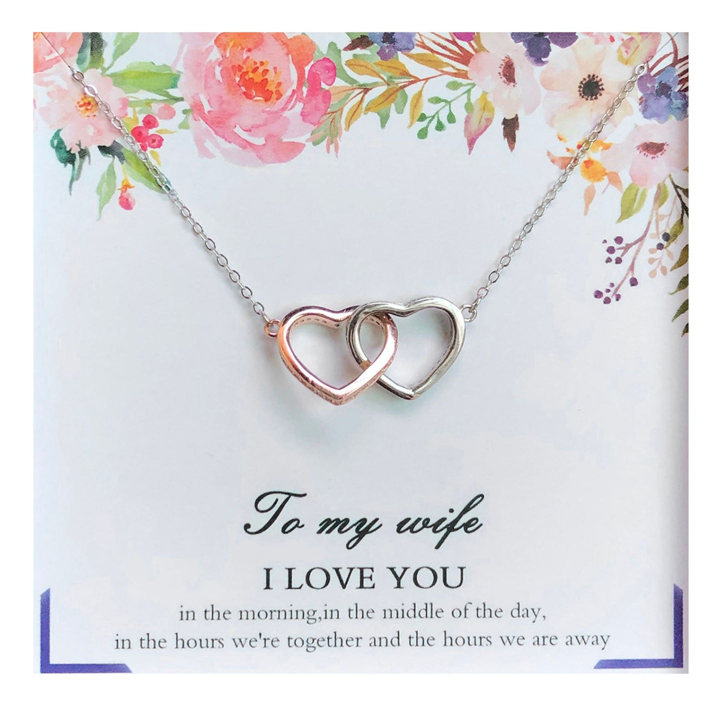 Wife Greeting Card Sterling Silver Infinity Heart Necklace Women Ginger Lyne Collection