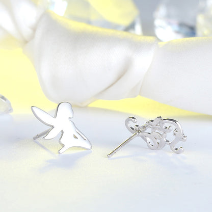 Fairy Butterfly Sterling Silver Stud Earrings Girls Women Ginger Lyne Collection