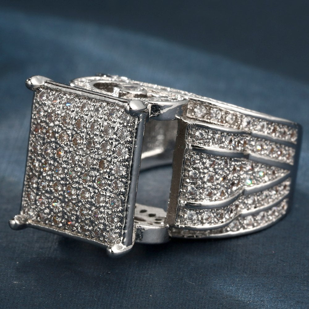 Edwina Engagement Ring Square Micro Pave Exaggerated Women Ginger Lyne Collection