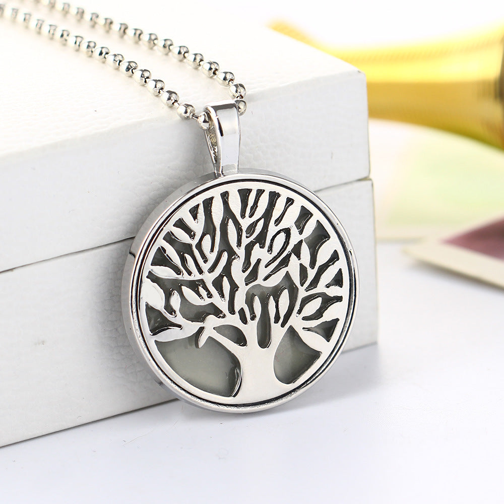 Glow in Dark Tree of Life Pendant Chain Necklace Women Ginger Lyne Collection