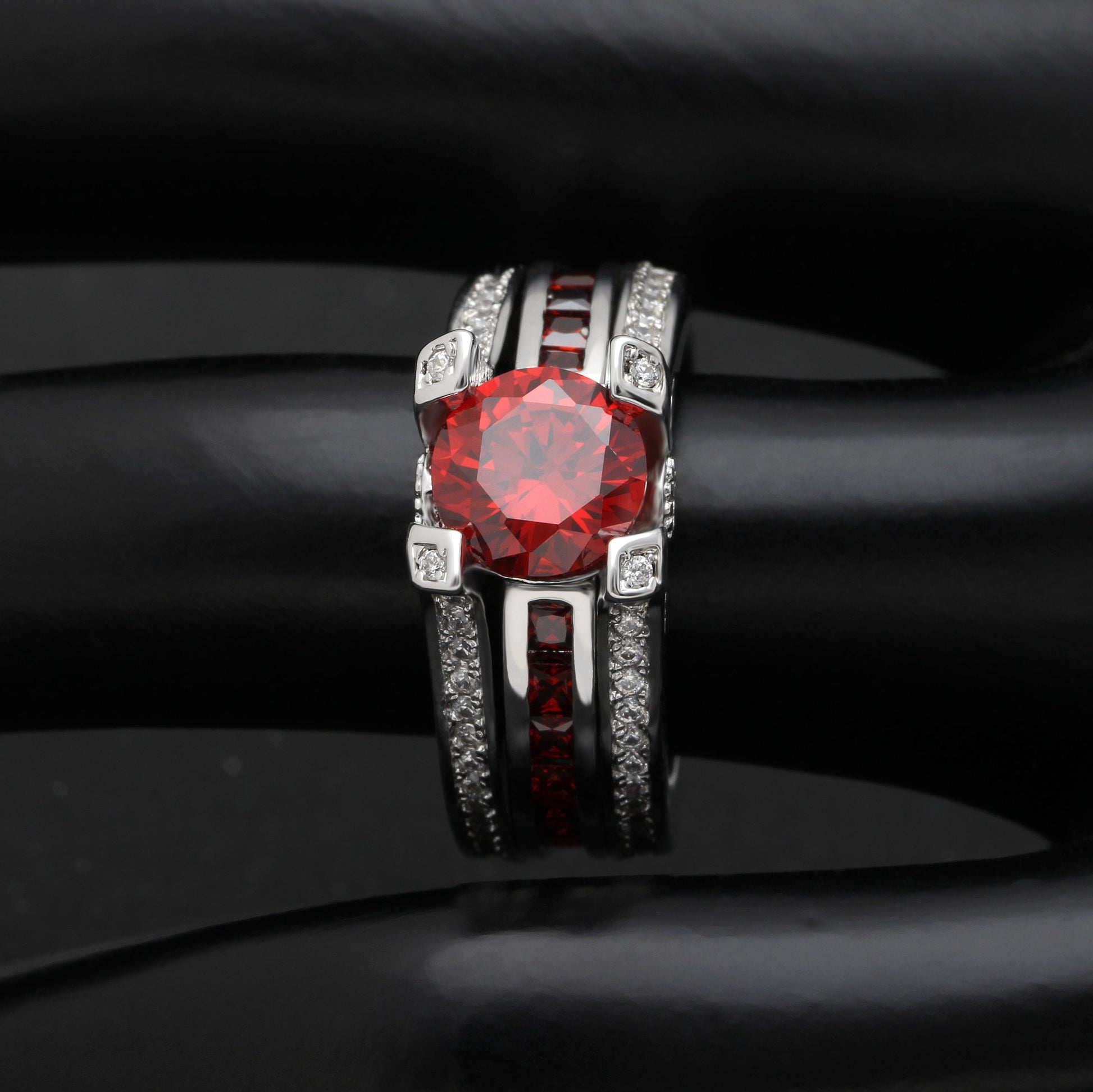 SkylarWeddingRingSetforWomenEngagementRingandMatchingBandCzGingerLyneCollection_Red/Red-3