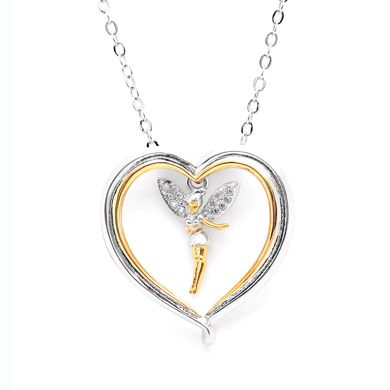Fairy Pendant Necklace Winged Angel Heart Girls Ginger Lyne Collection