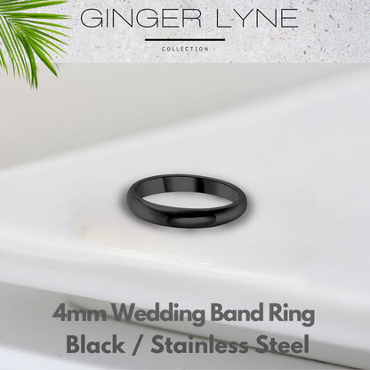 4mm Stainless Steel Wedding Band Ring for Women or Men Ginger Lyne Collection