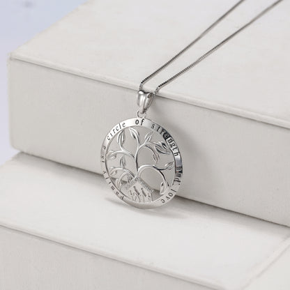 Family Tree Pendant Necklace Sterling Silver Cz Women Ginger Lyne Collection