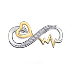 Load image into Gallery viewer, Infinity Heartbeat Charm European Bead Sterling Silver Clear CZ Ginger Lyne Collection - Gold
