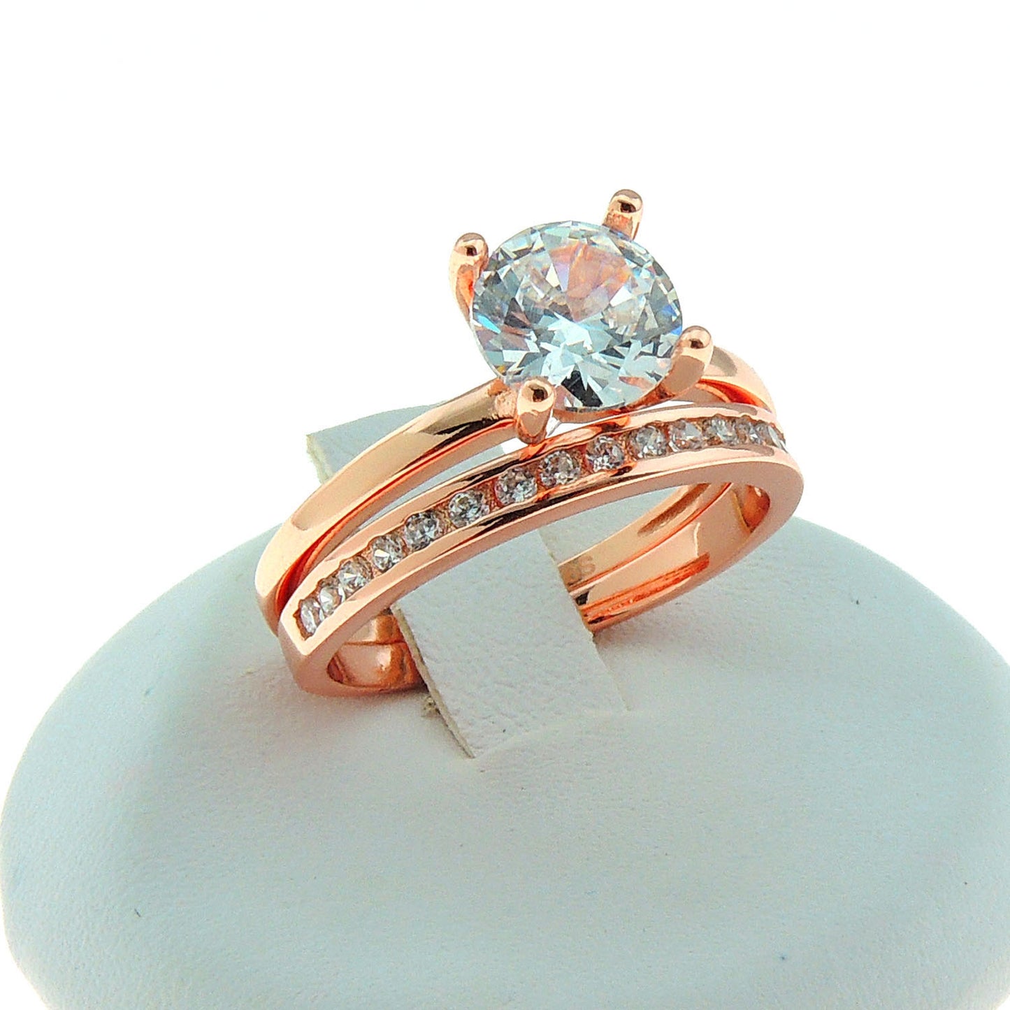 Envy Bridal Set Solitaire Silver 1.25Ct Engagement Womens Ginger Lyne Collection