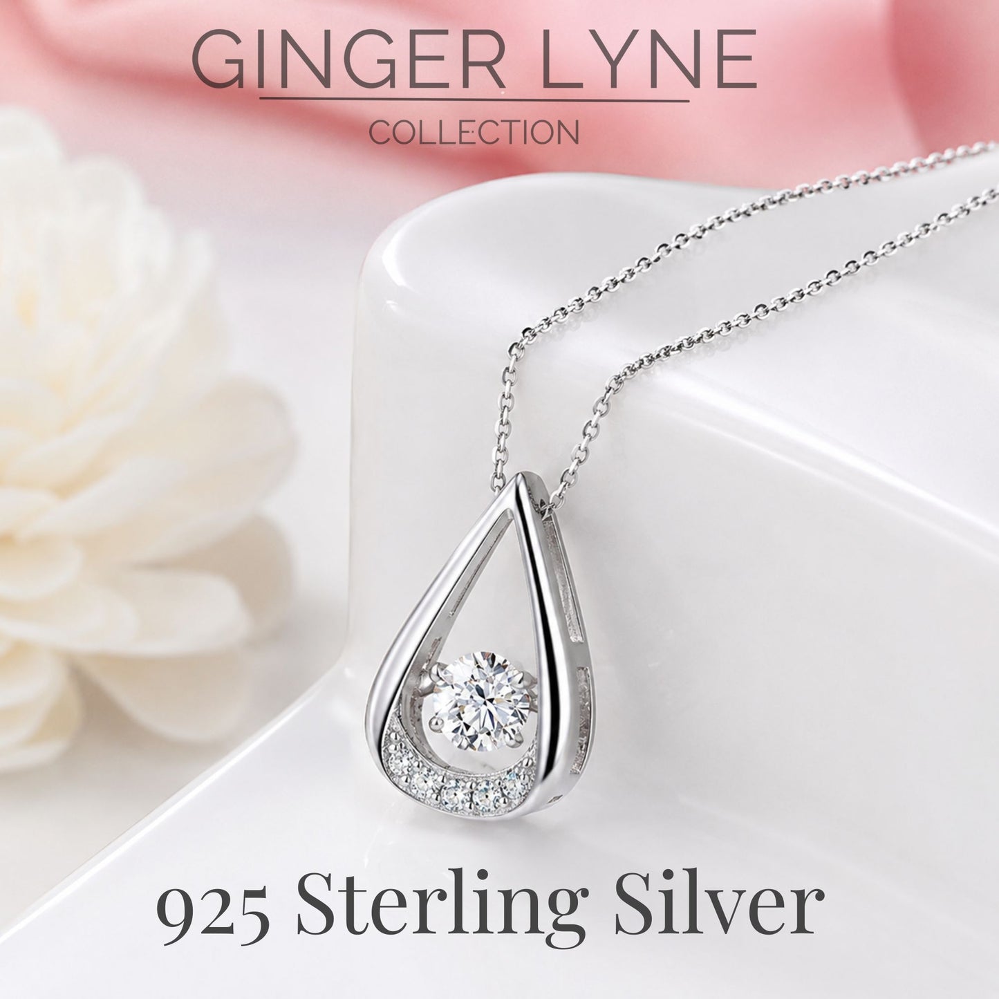 TeardropNecklaceforWomanSterlingSilverPendantandChainFloatingCZGingerLyneCollection_Style40-3