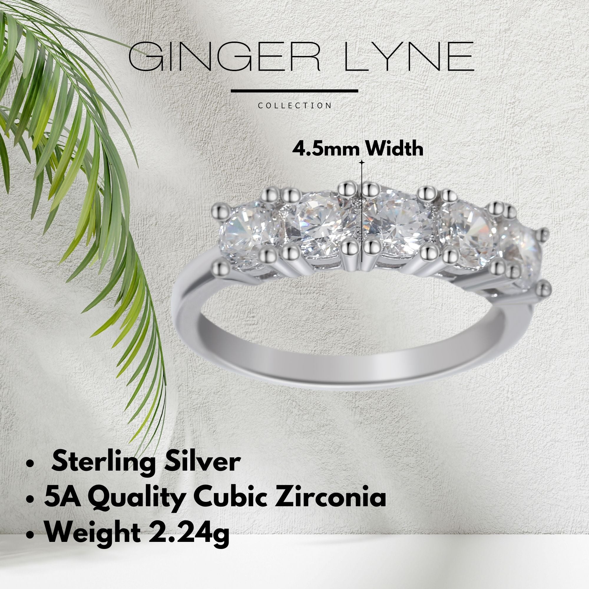 Le Bella Anniversary Ring for Women Wedding Band Ring Cz Sterling Silver by Ginger Lyne - 10