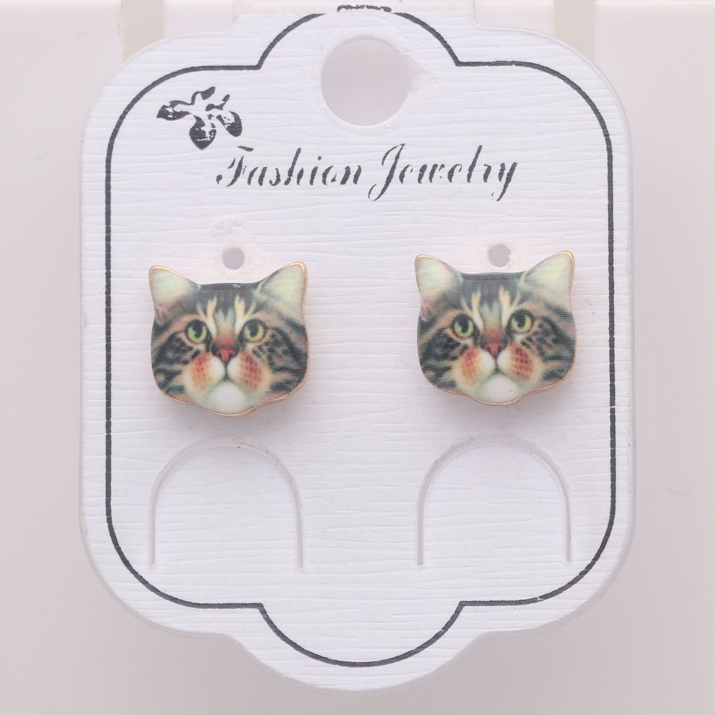 Tabby Cat Kitty Stud Earrings for Women Ginger Lyne Collection