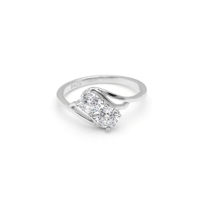 GiuliaEngagementRingSterlingSilverCz2StoneWomensGingerLyneCollection_Silver-2