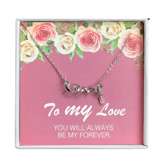 To My Love Greeting Card Sterling Silver Love Necklace Womens Ginger Lyne Collection