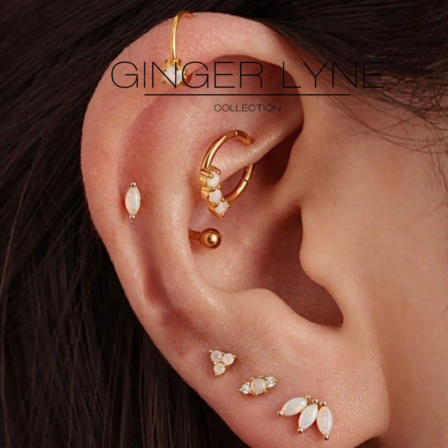 CreatedOpalFlatBackEarringsforCartilageHelixTragusLobeGoldoverSterlingSilverStudsSetbyGingerLyne_White-4