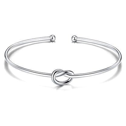 Love Knot Bracelet for Women or Men by Ginger Lyne | Bridal Party Gifts |  Sterling Silver Bangle for Women Adjustable