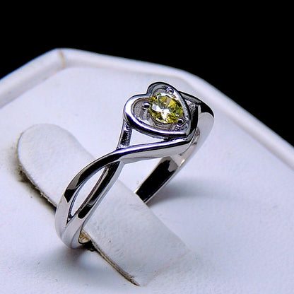 Christine Engagement Ring for Women Promise Heart Birthstone Cz Sterling Silver by Ginger Lyne