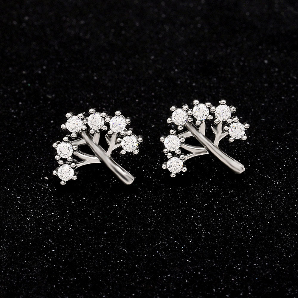 TreeofLifeStudEarringsCzPlatedWomensGingerLyneCollection_Silver-3