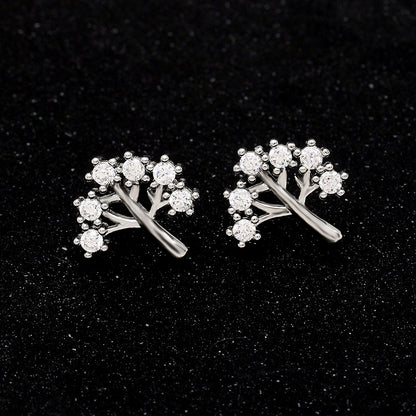 Tree of Life Stud Earrings Cz Plated Womens Ginger Lyne Collection