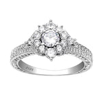 Load image into Gallery viewer, Selena Engagement Ring Sterling Silver Cz Cluster Womens Ginger Lyne Collection - Clear,7
