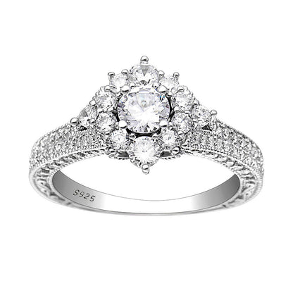 SelenaEngagementRingSterlingSilverCzClusterWomensGingerLyneCollection_Clear-1