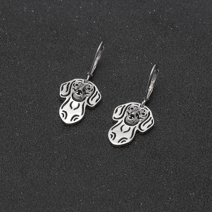 Dachshund Dog Sterling Silver Earrings Necklace Set Women Ginger Lyne Collection - Earrings Only