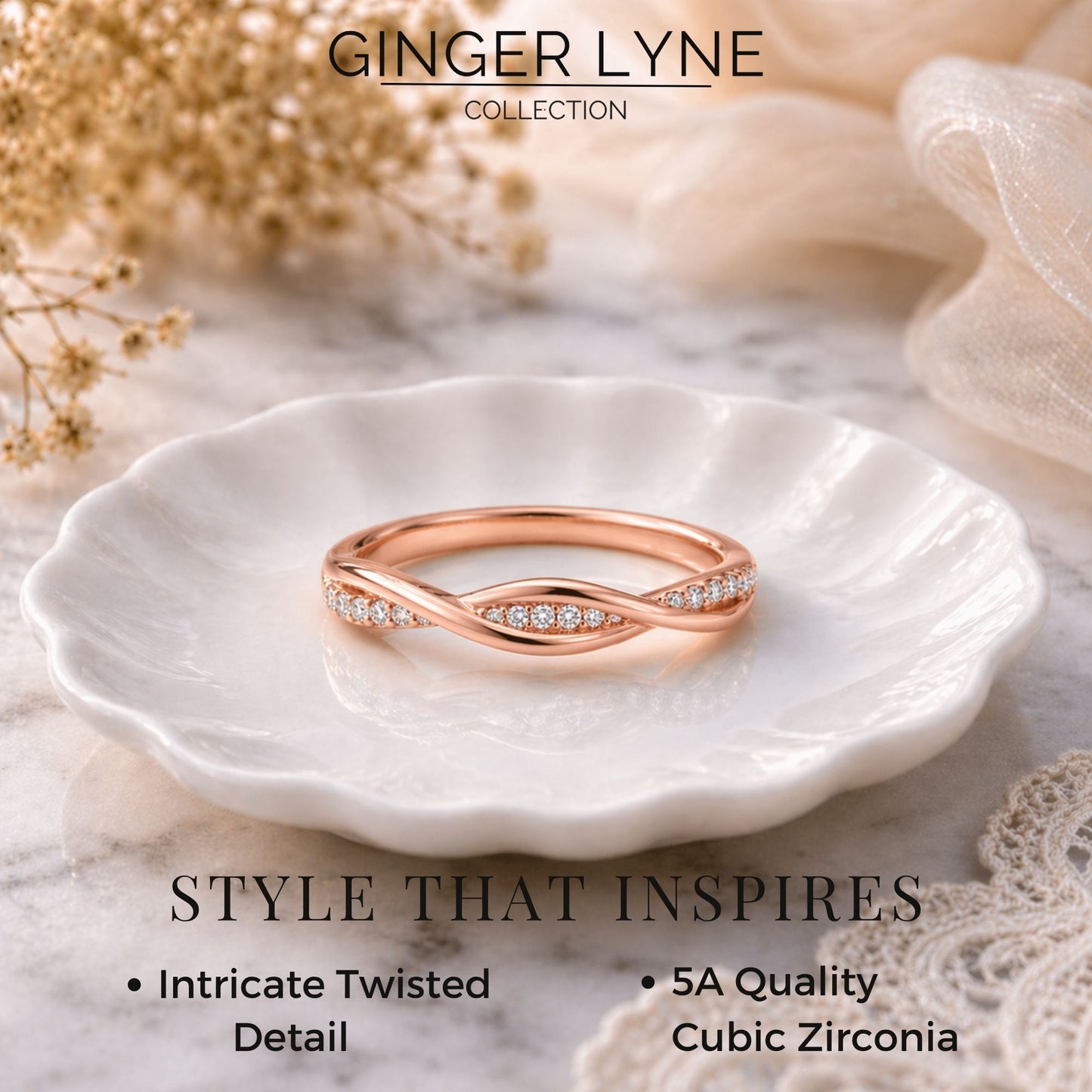 QueenaSterlingSilverWeddingBandforWomenHalfEternityCzAnniversaryRingbyGingerLyneCollection_RoseGoldoverSilver-2