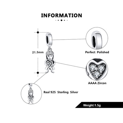 LittleGirlHeartCharmforWomenBraceletOxidizedSterlingSilverGingerLyneCollection_Silver-6
