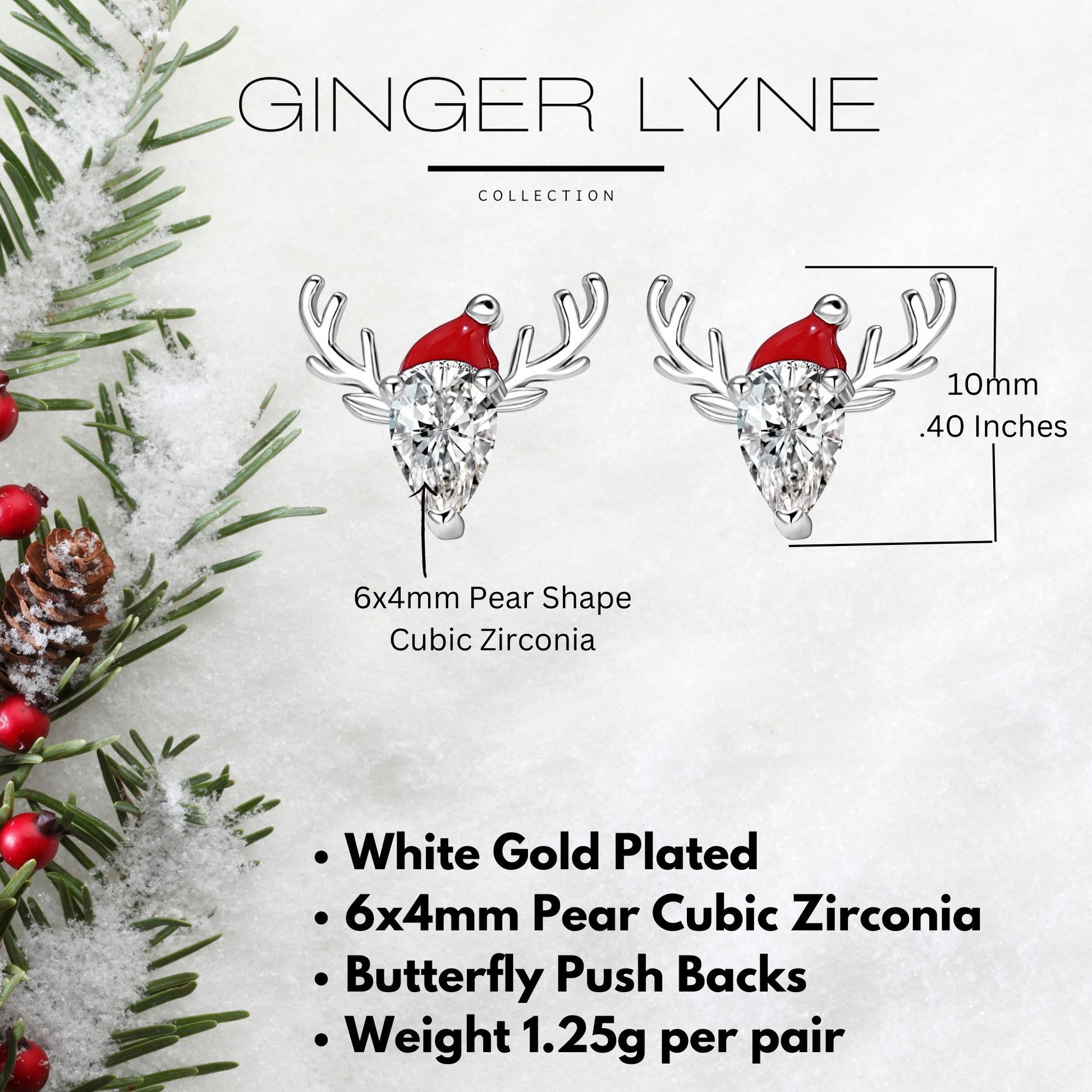 ChristmasReindeerEarringsWomensWhiteGoldPlatedSantaHatDeerPearCZGingerLyneCollection_Silver-7