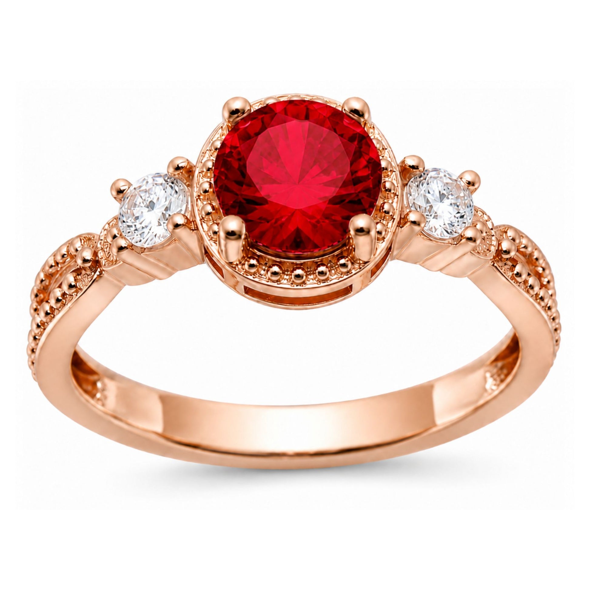AlexandraBirthstoneRingRoseGoldPlatedSterlingSilverRedCZWomensGingerLyne_Red-1