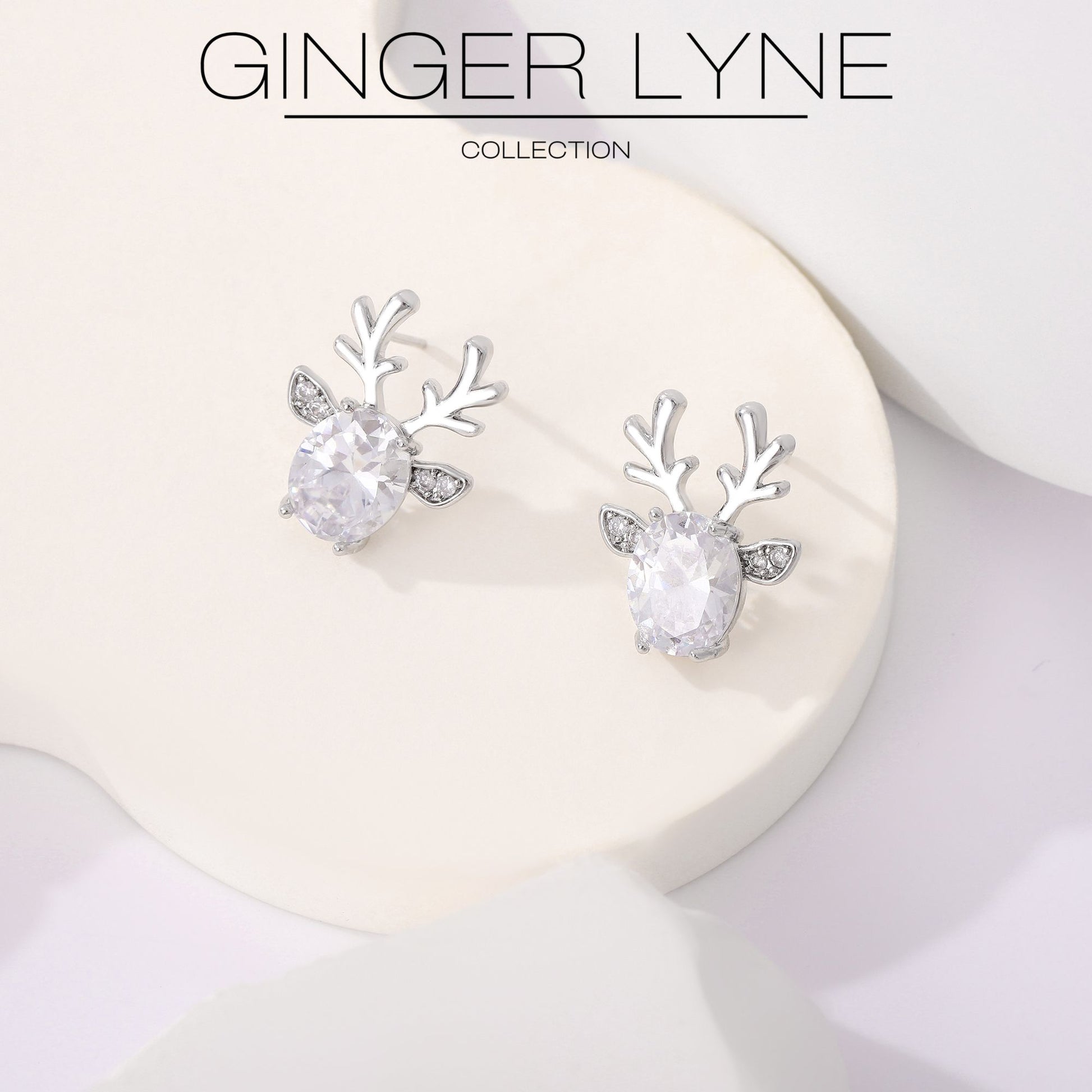 ReindeerStudEarringsforWomenWhiteGoldPlatedCZChristmasJewelryGingerLyneCollection_Clear-2