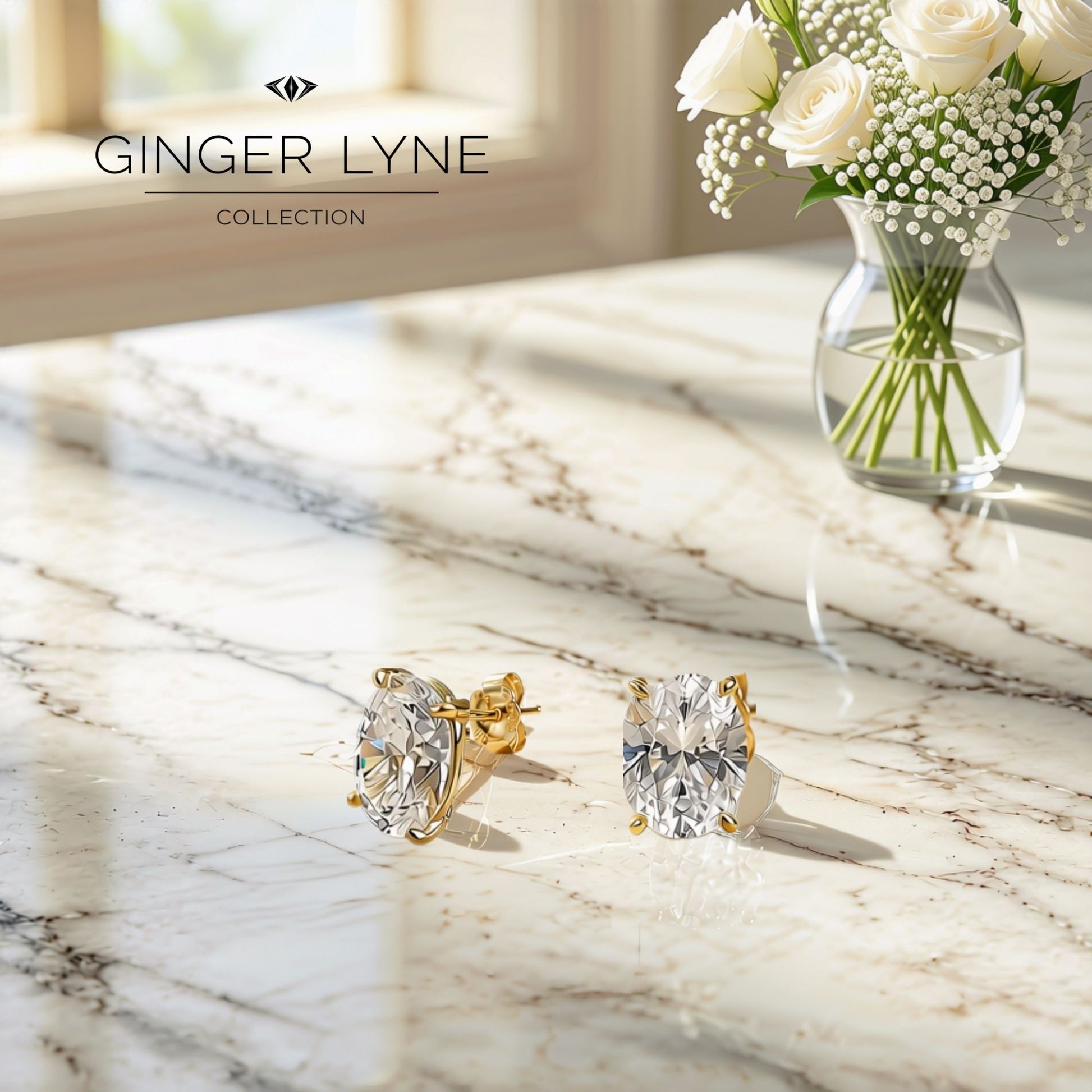 OvalCubicZirconiaStudEarringsforWomen,SterlingSilverFauxDiamondStuds,WhiteGoldPlatedor14KGoldPlated,6mmand10mm_Silver-4